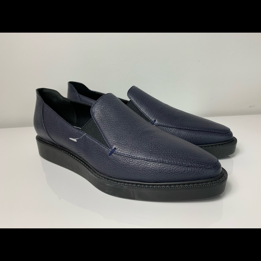 NEW MAXMARA HARDEN Navy Leather Loafers Sh…